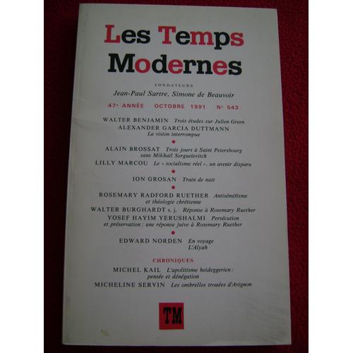 Les Temps Modernes N° 543 Antisémitisme Et Théologie Chrétienne