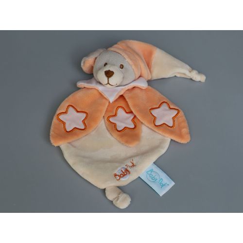 Doudou Chien Plat Orange Luminescent Étoiles Babynat Baby Nat