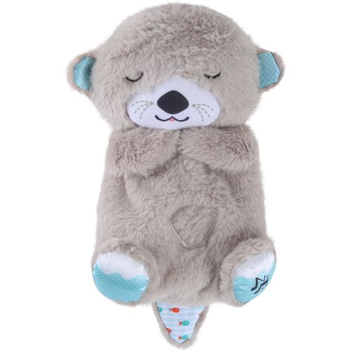 Ma Loutre Câlin Bonne Nuit Peluche - Peluche Musicale Bebe Loutre Qui Respire Musicale Et Lumineuse - Peluche Bruit Blanc Loutre Qui Respire - Naissance Fille Et Garçon Nouveau Né (Gris)
