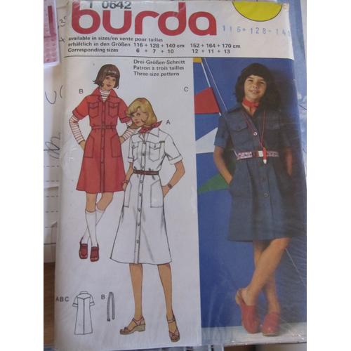 Patron Burda Robe Enfant 6/8/10 Ans