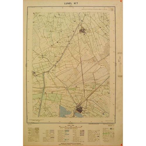 Superbe Grande Carte En Couleur Saint Laurent D'aigouze Aigues Mortes Vidourle Petite Camargue 1952 À Encadrer