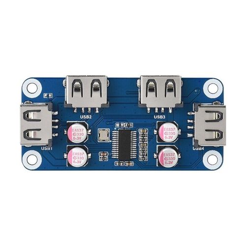 87HA HUB USB chapeau carte d'extension pour Raspberry Pi 4 B/3 B +/3 B/2 B/zro/zro W/zro WH,4 Ports USB Compatible avec USB2.0/1.1