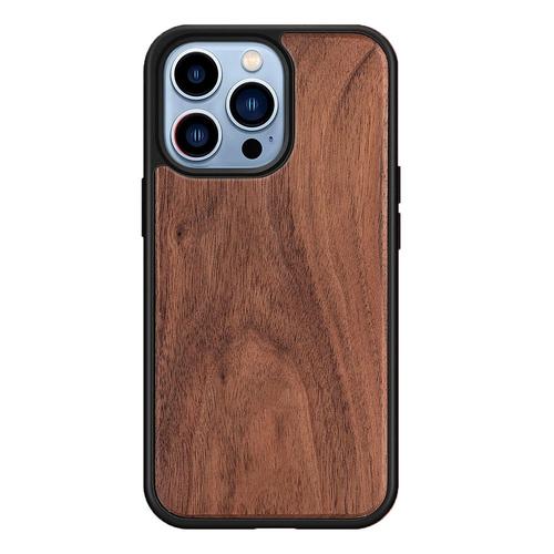 Porte-Cartes Magnétique 2 En 1 Étui En Bois Détachable Pour Iphone 14 Pro Max 13 12 11 Pro Xs Max 7 8 Plus Xr X