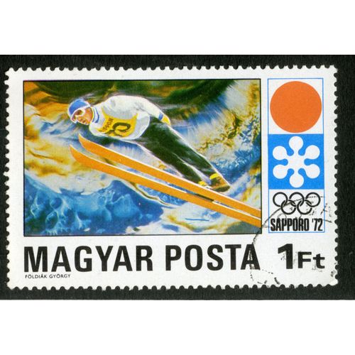 Timbre Oblitéré Magyar Posta, Sapporo 72, 1ft