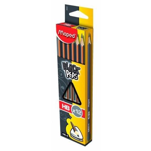 12 crayons à papier pailletés HB Black'Peps – Maped France