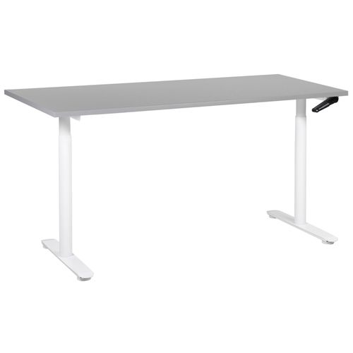 Table À Hauteur Ajustable Manuel Gris Clair Destinas