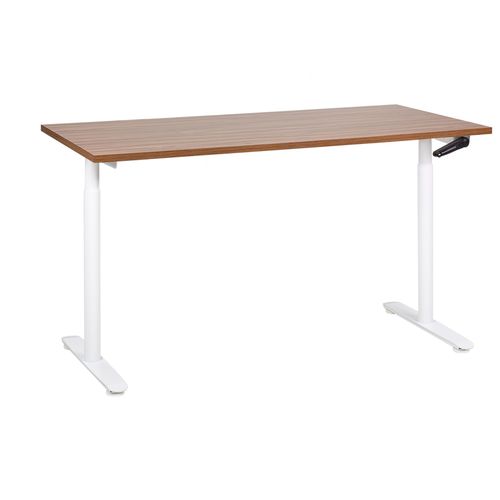 Table À Hauteur Ajustable Manuel Bois Foncé Destinas
