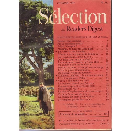 Selection Du Reader's Digest Fevrier  N° 1954