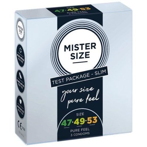 Mister Size Test Packege Slim 3 Pièce(S) Lisse - 4260605480577