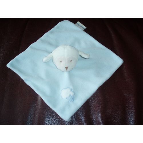 Doudou Mouton Plat Bleu Bout Chou Monoprix