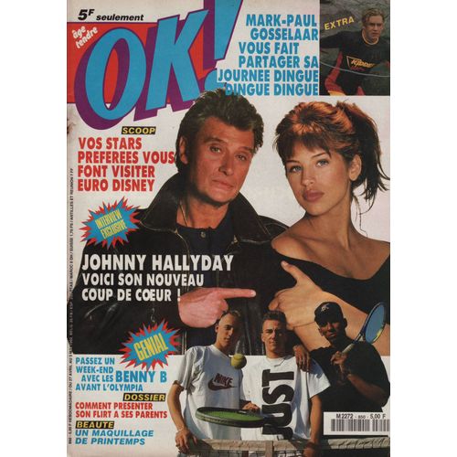 Ok / 27-04-1992 N°850 : Johnny Hallyday / Maïwenn Le Besco (1p) - Mark Paul Gosselaar (1p)
