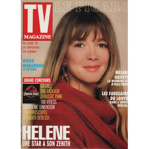 Le Figaro Tv Magazine / 16-10-1993 N°15289 : Hélène Rollès (1p) - Charlotte Valandrey (3/4p)