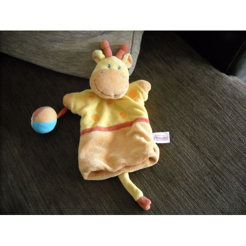 Doudou Marionnette Vache/Girafe Pommette
