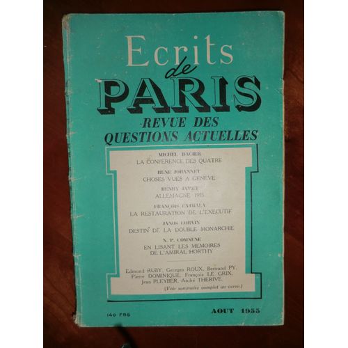 Ecrits De Paris  N°129