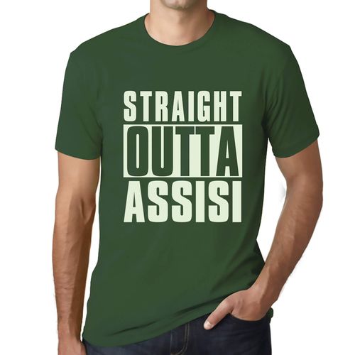 Homme Tee-Shirt Tout Droit Sorti D'assisi - Straight Outta Assisi - T-Shirt Graphique Éco-Responsable Vintage Cadeau Nouveauté