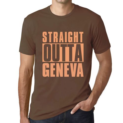 Homme Tee-Shirt Tout Droit Sorti De Genève - Straight Outta Geneva - T-Shirt Graphique Éco-Responsable Vintage Cadeau Nouveauté