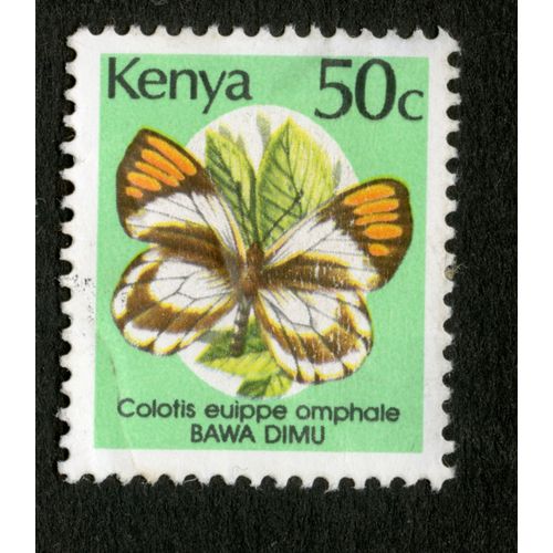 Timbre Oblitéré Kenya, Colotis Euippe Omphale, Bawa Dimu, 50 C