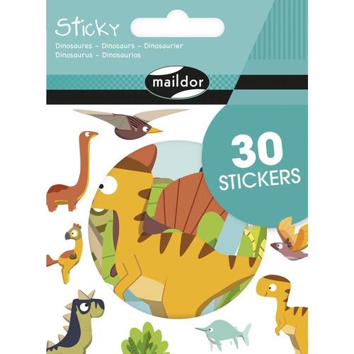 Maildor Sticky, Dinosaures, 30 Gommettes - Multicolore