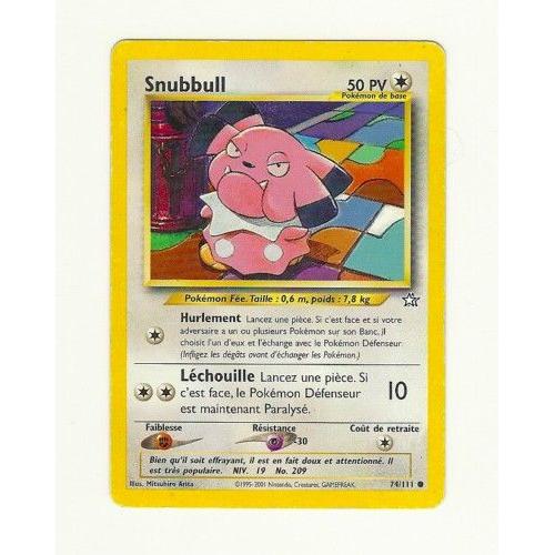 Carte Pokemon Snubbull 74/111 Serie Neo Genesis En Vf