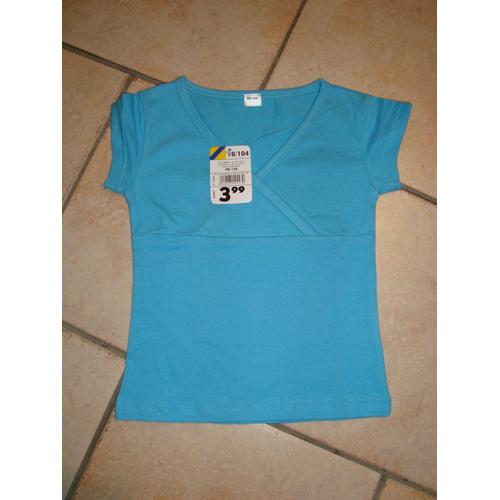 Tee-Shirt Turquoise Neuf En 3-4ans