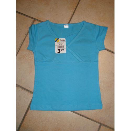 Tee-Shirt Turquoise Neuf  En 3-4ans