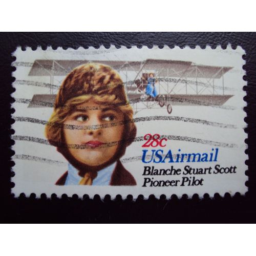 Etats-Unis...28c U.S.Airmail.Série Pioneer Pilot : Blanche Stuart Scott..Oblitéré.