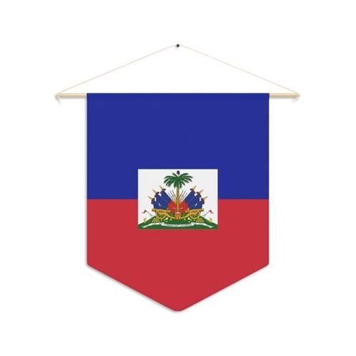 Fanion Drapeau d'Haïti à suspendre en toile 30x45cm