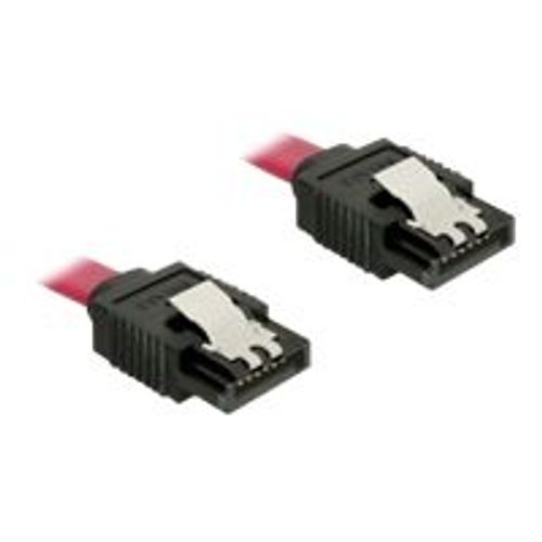 Delock Cable SATA - Câble SATA - Serial ATA 150/300/600 - SATA (F) pour SATA (F) - 70 cm - verrouillé, connecteur droite - rouge - pour P/N: 89270, 89271