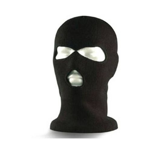 Cagoule 3 Trous Noire 100% Acrylique Mil-Tec