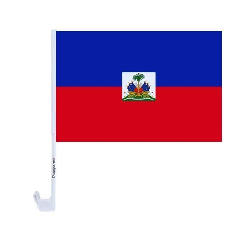 Drapeau voiture d'Haïti en polyester 14x21cm 10 pièces
