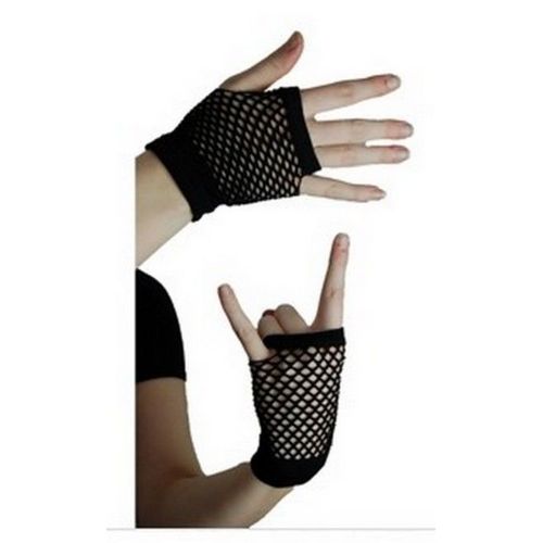 Paire De Mitaines Résille (Maille Filet) - Taille Unique (Tout Public) - Noir