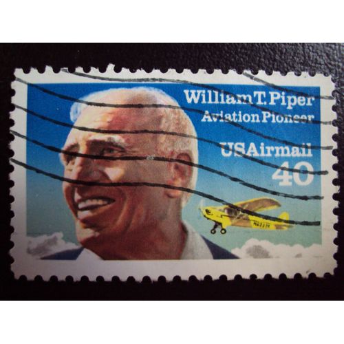Etats-Unis...40 U.S.Airmail..Aviateur Pioneer..William T.Piper. Oblitéré.