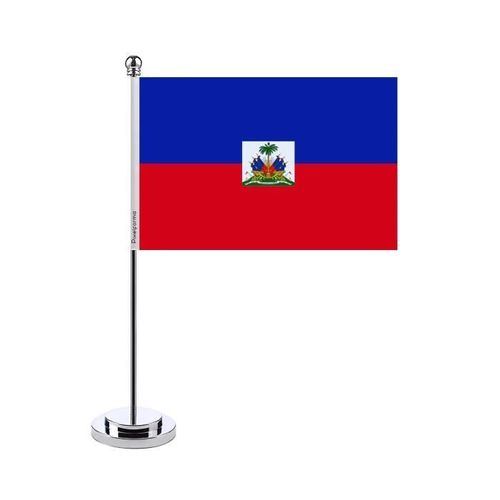 Drapeau bureau d'Haïti 14x21cm en polyester