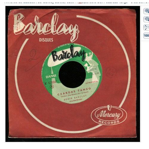 Barclay 62034 - Disque Juke Box : Czardas Tango - C'est Bon D'aimer