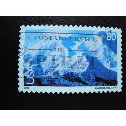 Etats-Unis...U.S.A.80 Airmail.Mount Mc.Kinley, Alaska. Oblitéré.