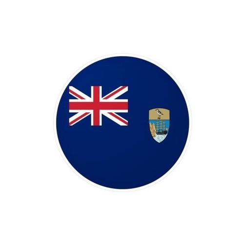 Autocollant Rond Drapeau De Sainte-Hélène, Ascension Et Tristan Da Cunha 2 Cm En 1000 Pièces