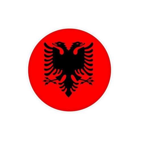 Autocollant Rond Drapeau De L'albanie 6 Cm En 1000 Pièces