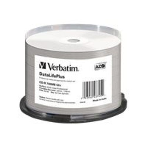 Verbatim DataLifePlus - 50 x CD-R - 700 Mo 52x - blanc - surface imprimable par jet d'encre, surface imprimable large - spindle