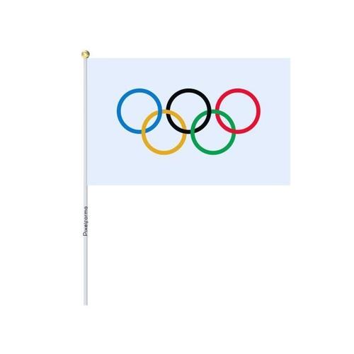 Mini drapeau olympique en plusieurs tailles 100 % polyester 20x30cmPlastique