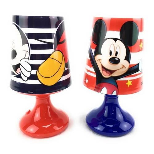 Lot De 2 Lampes De Chevet , Mickey Mouse (Rouge Et Bleue) - Mini Lampe Led, Effets Lumineux, Mickey - Disney