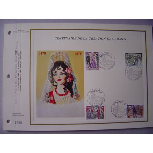 2 Feuillets Philatéliques Cef Monaco 84 Et Cef France 256 - L'opéra : Carmen, Tony Garnier.