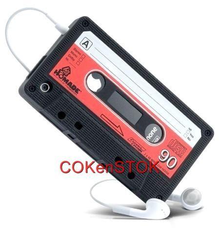 Housse de protection en silicone noir en forme de K7 (cassette audio) pour  iphone 4