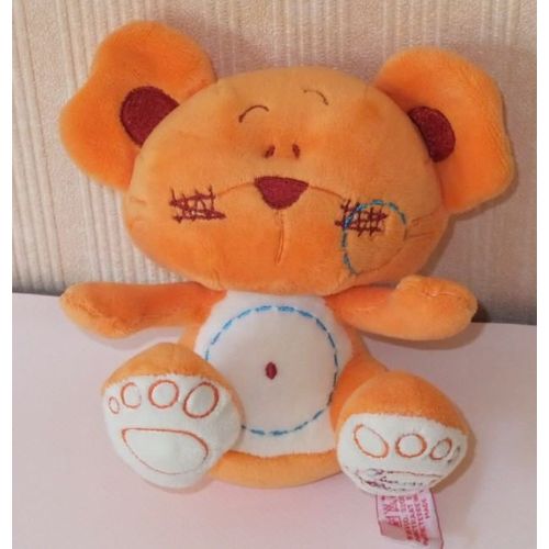 Doudou Souris / Chat / Ours  Orange Tiamo Petit Modèle