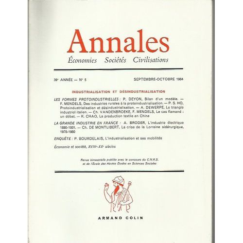 Annales - Economies, Sociétés, Civilisations -39e Année,  Septembre-Octobre 1984  N° 5