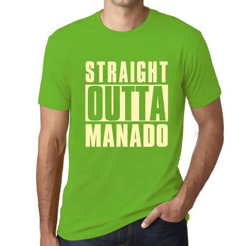 Homme Tee-Shirt Tout Droit Sorti De Manado - Straight Outta Manado - T-Shirt Graphique Éco-Responsable Vintage Cadeau Nouveauté