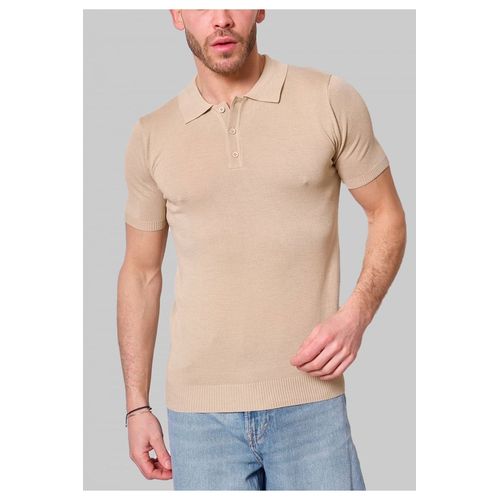 Polo Manches Courtes Beige Homme