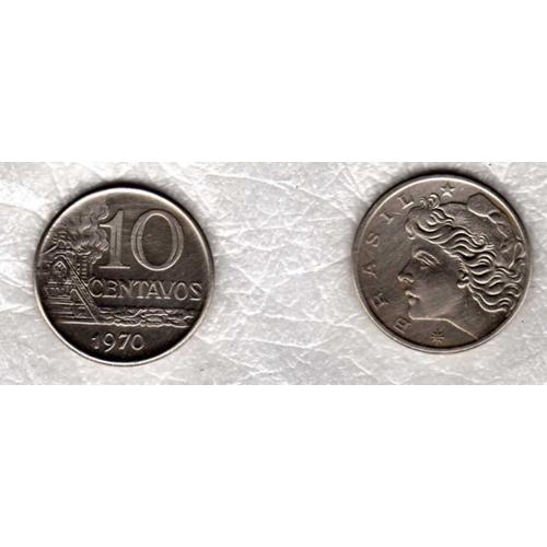 Piece De 10 Centavos - Brésil 1970