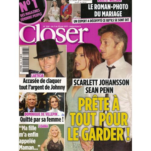 Closer 00308 Sean Penn & Scarlett Johansson, Laeticia Hallyday, Dominique De Villepin