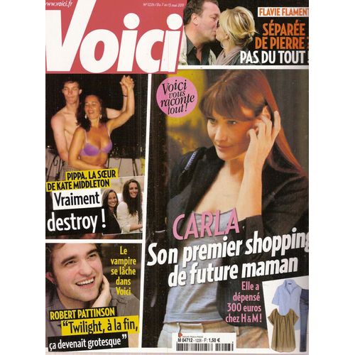 Voici 0001226 Carla Bruni, Robert Pattinson (Interview) Pippa Middleton, Flavie Flament
