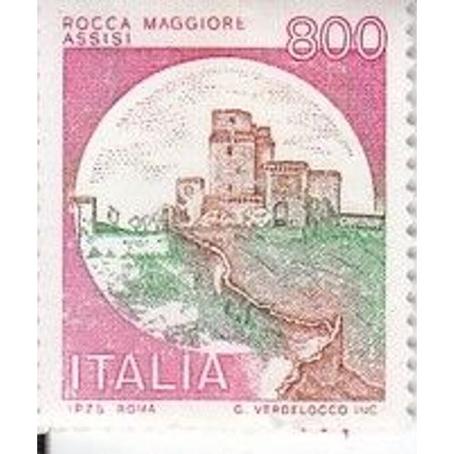 Italie, Timbre 800 Lire, Rocca Maggiore, Assisi